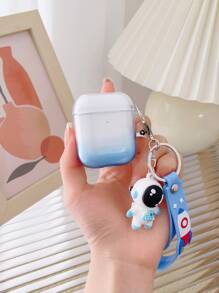 Clear Ombre Anti-fall Case With Astronaut Pendant Compatible With AirPods - Multicolor - View 3