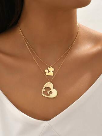 2入組媽媽和嬰兒吊墜項鏈