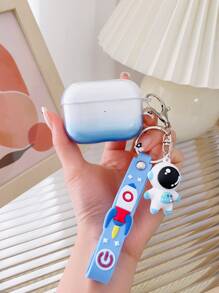 Clear Ombre Anti-fall Case With Astronaut Pendant Compatible With AirPods - Multicolor - View 4