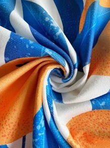 1 Khăn Đi Biển Hoa Văn Màu Cam, Vải Hình Chữ Nhật Đi Biển Cho Bơi, Lặn, Mùa Hè - Nhiều màu - Xem 4