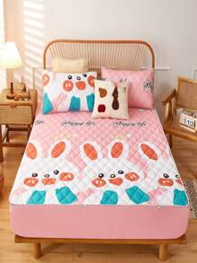 1入組兔子圖案防水床墊套