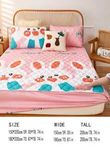 1入組兔子圖案防水床墊套