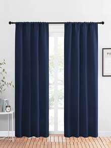 Solid Color Single Panel Curtain - Royal Blue - View 1
