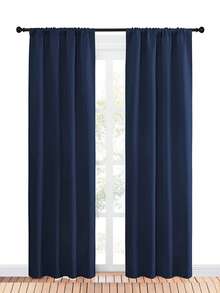Solid Color Single Panel Curtain - Royal Blue - View 2