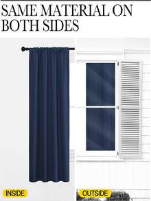 Solid Color Single Panel Curtain - Royal Blue - View 4