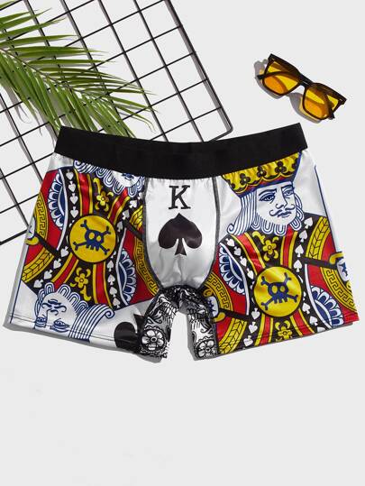Guys Playing Card Print Boxer Brief
