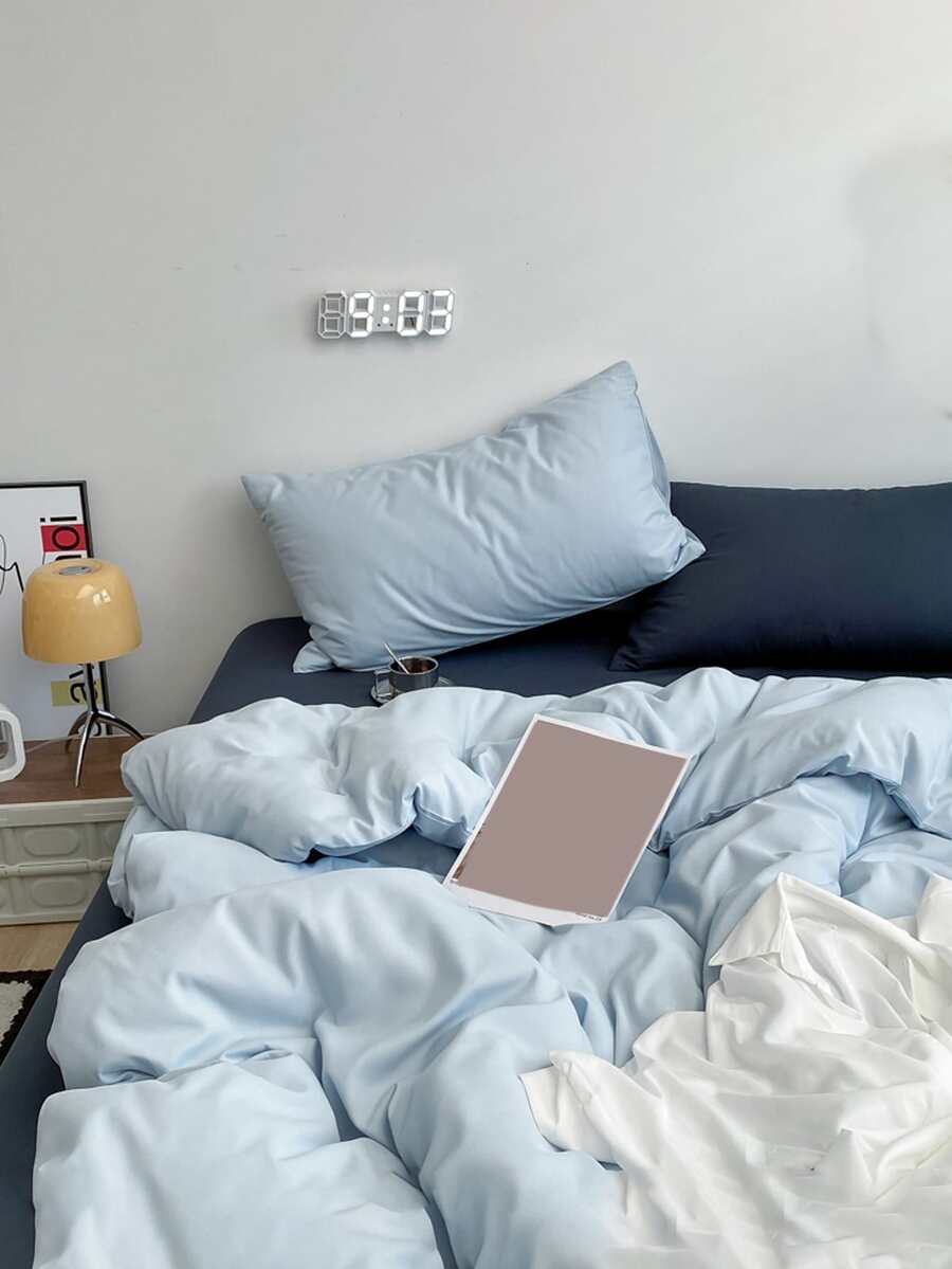 Set colcha sin relleno unicolor - Celeste - Ver 1