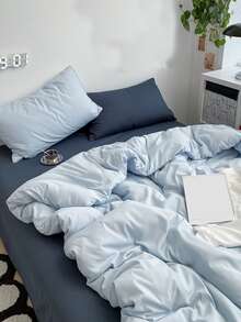 Set colcha sin relleno unicolor - Celeste - Ver 2