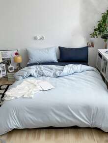Set colcha sin relleno unicolor - Celeste - Ver 4
