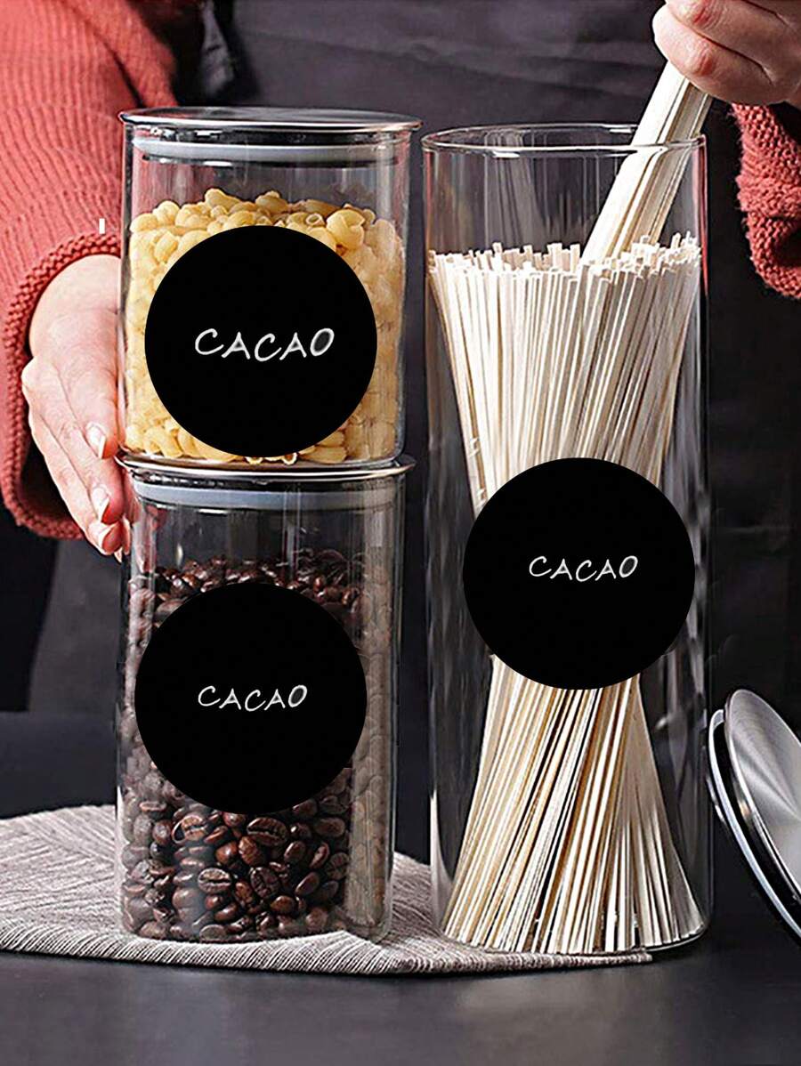 120pcs Black Round Label Sticker - Black - View 1