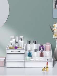 1 hộp đựng mỹ phẩm màu trơn - trắng - Xem 3