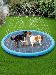 1pc Round Pet Bath Pool For Dog And Cat For Shower - Blue - View 1