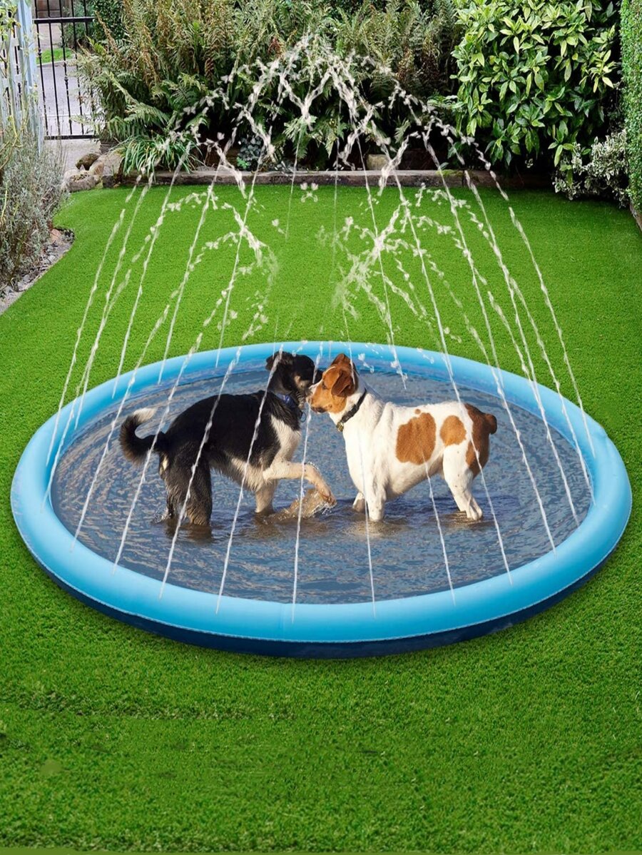 1pc Round Pet Bath Pool For Dog And Cat For Shower - Blue - View 1