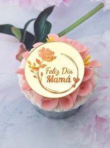 6入組PMMA蛋糕裝飾現代字母設計派對蛋糕裝飾 - 金色 - 查看 1