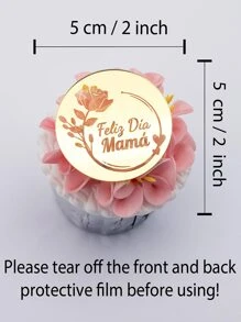 6入組PMMA蛋糕裝飾現代字母設計派對蛋糕裝飾 - 金色 - 查看 2