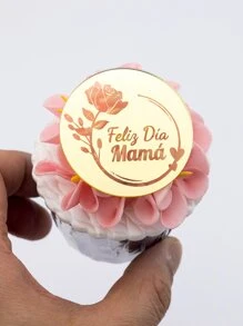 6入組PMMA蛋糕裝飾現代字母設計派對蛋糕裝飾 - 金色 - 查看 3