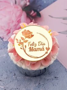 6入組PMMA蛋糕裝飾現代字母設計派對蛋糕裝飾 - 金色 - 查看 4