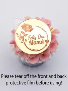 6入組PMMA蛋糕裝飾現代字母設計派對蛋糕裝飾 - 金色 - 查看 5