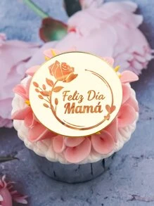 6入組PMMA蛋糕裝飾現代字母設計派對蛋糕裝飾 - 金色 - 查看 6