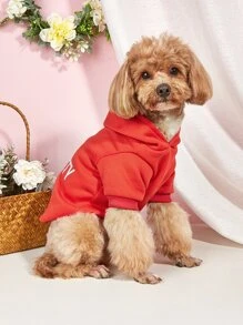 1 chiếc áo khoác thú cưng họa tiết chữ cái cho chó và mèo cho mùa lạnh - Nhiều màu - Xem 4