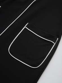 Contrast Binding Button Front Bodycon Dress