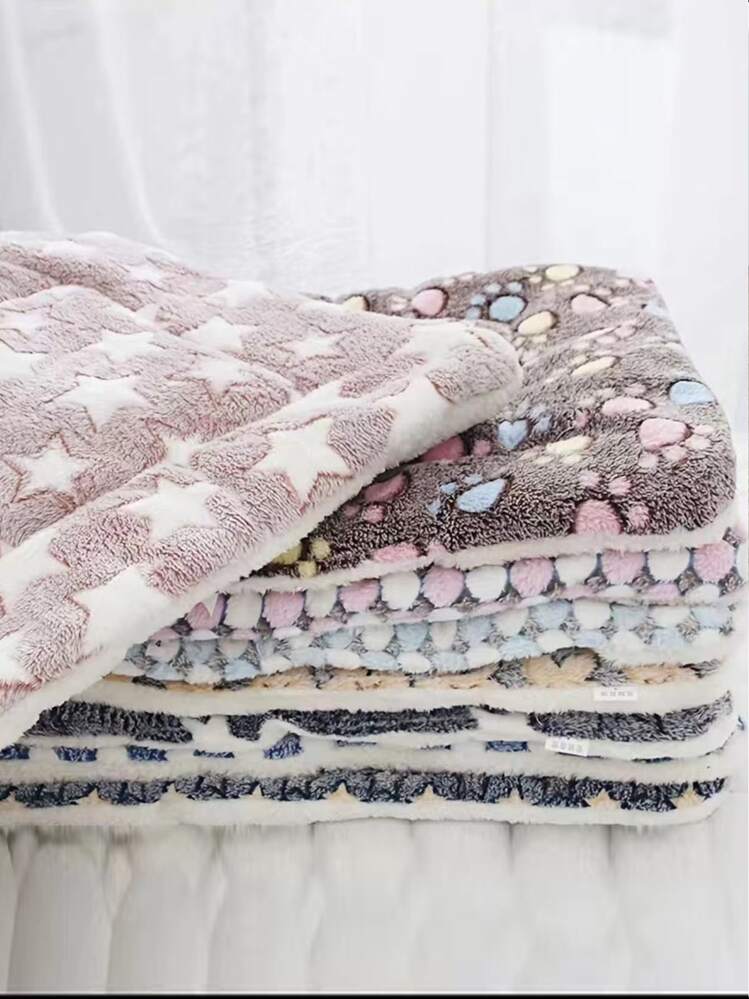 1 件装卡通图案随机宠物笼垫适用于狗和猫居住小狗饲养狗床猫床易于清洁 - 米色 - 查看 1