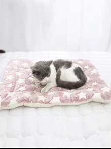 1pc Cartoon Graphic Random Pet Crate Mat For Dog And Cat For Living Puppy Keep Dog Bed Cat Bed Easy To Clean - Beige - View 7