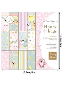 12 Chiếc Giấy Chất Liệu Hoa Văn Hỗn Hợp, Giấy Thủ Công Trang Trí Đa Năng Dễ Thương Cho Thủ Công DIY, Trang Trí - Nhiều màu - Xem 2