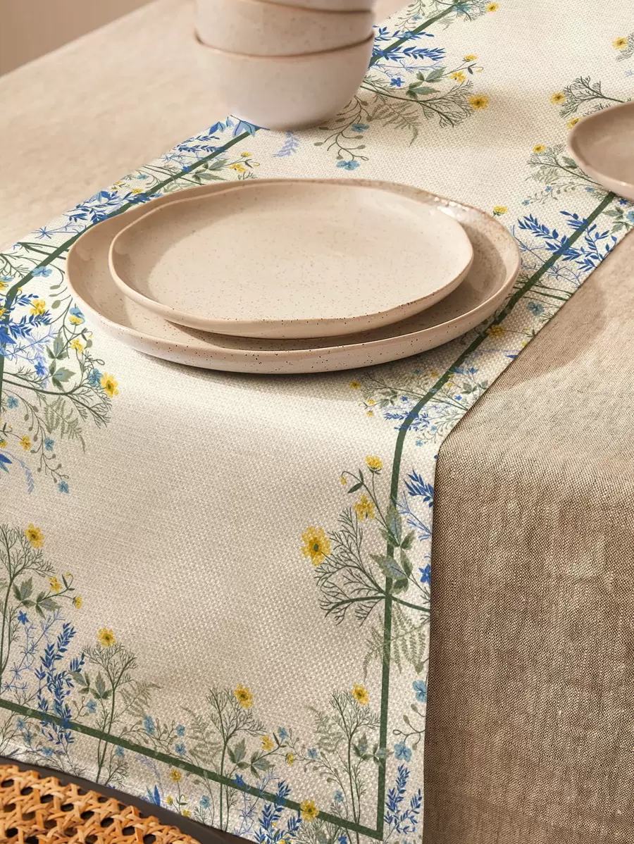 1入組花卉圖案長方桌布 - 彩色 - 查看 1