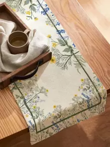 1入組花卉圖案長方桌布 - 彩色 - 查看 3