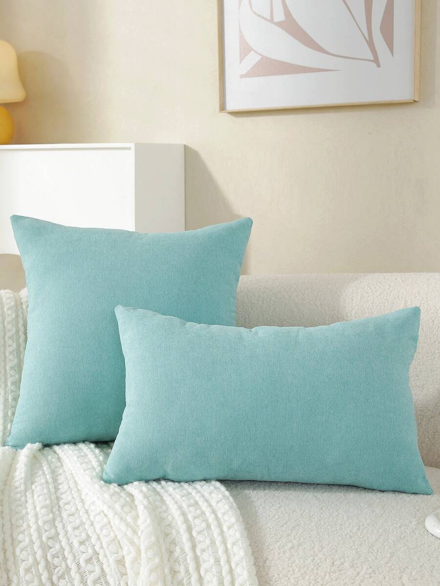 1 chiếc vỏ gối trang trí bằng vải nhung họa tiết bầu trời sao cho phòng khách và ghế sofa - Màu xanh lam - Xem 1