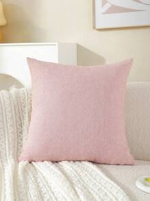 1入組素色靠墊套不附帶墊芯 - 粉色 - 查看 3