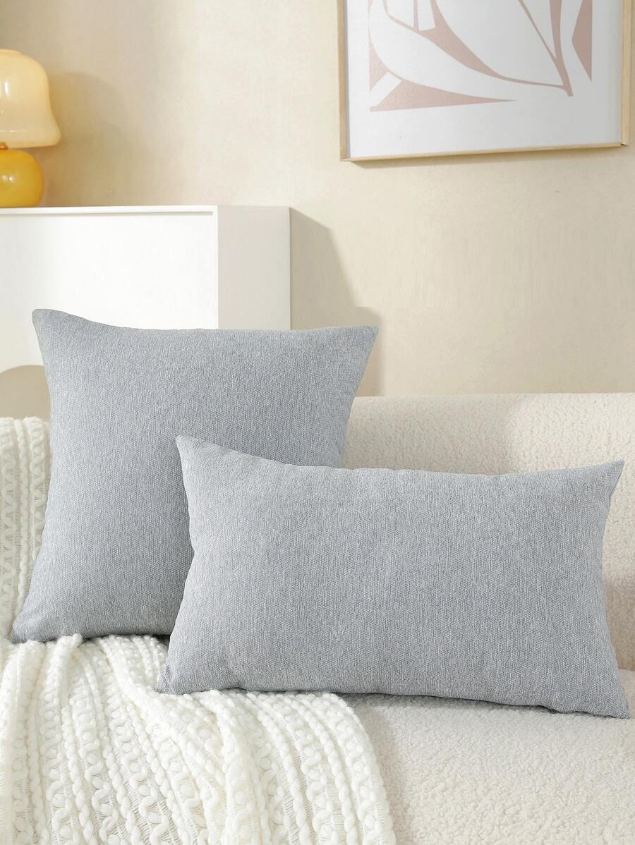 1 chiếc vỏ gối trang trí bằng vải nhung họa tiết bầu trời sao cho phòng khách và ghế sofa - Xám - Xem 1