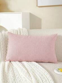 1入組素色靠墊套不附帶墊芯 - 粉色 - 查看 4