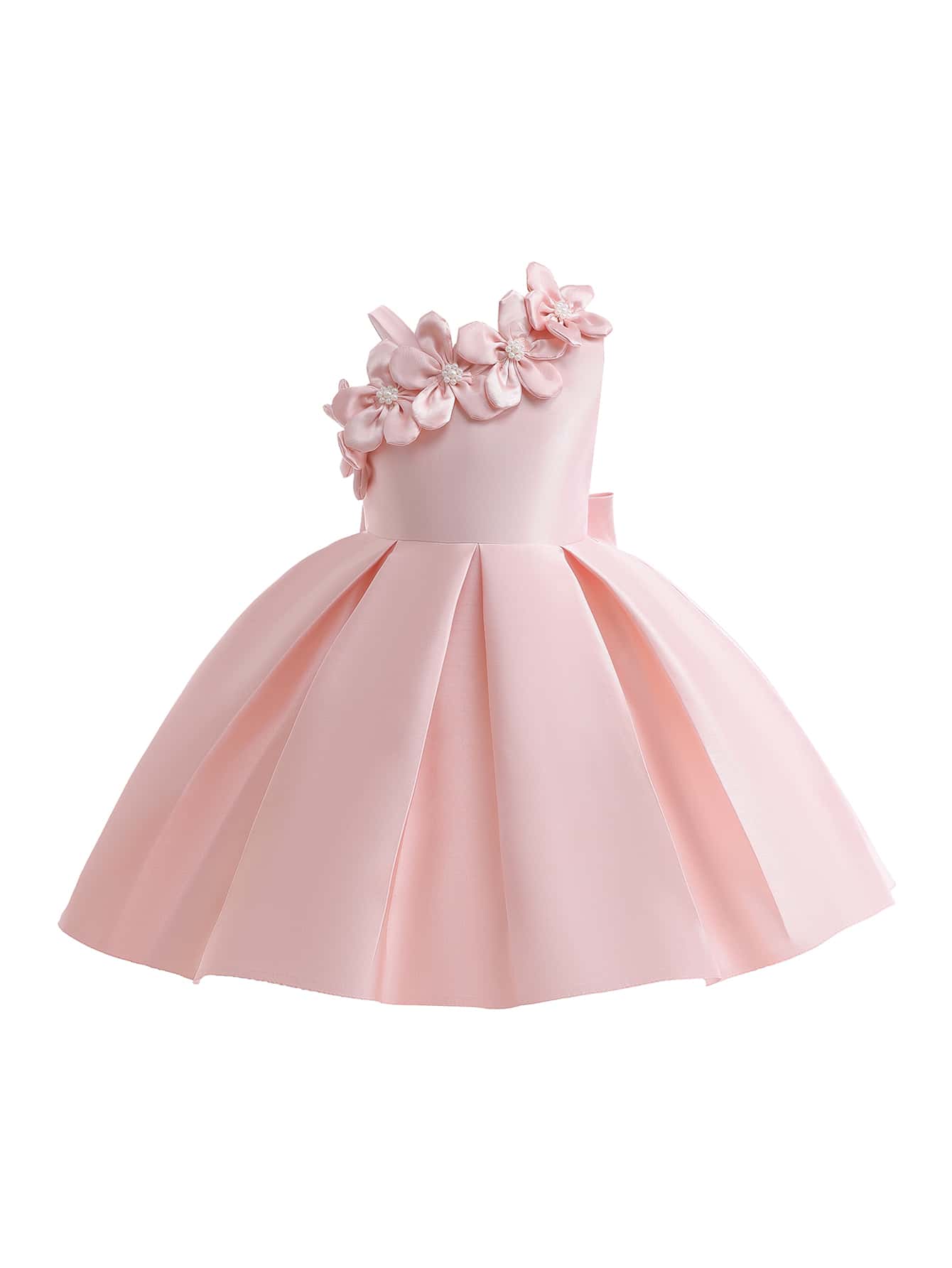 Vestido de fiesta de jacquard floral elegante, adecuado para la noche, el cumpleaños, las vacaciones, sin diadema - Rosa - Añade 5