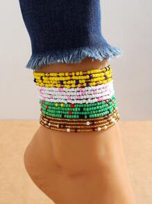 4入組串珠腳鏈 - 彩色 - 查看 1