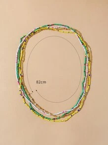 4入組串珠腳鏈 - 彩色 - 查看 4