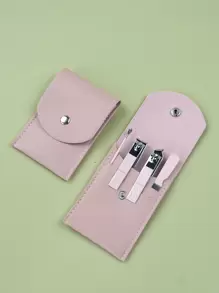 4入組不銹鋼美甲套裝附收納袋 - 粉色 - 查看 2