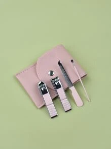 4入組不銹鋼美甲套裝附收納袋 - 粉色 - 查看 3