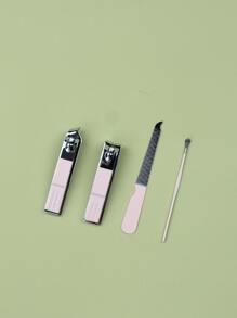 4入組不銹鋼美甲套裝附收納袋 - 粉色 - 查看 6