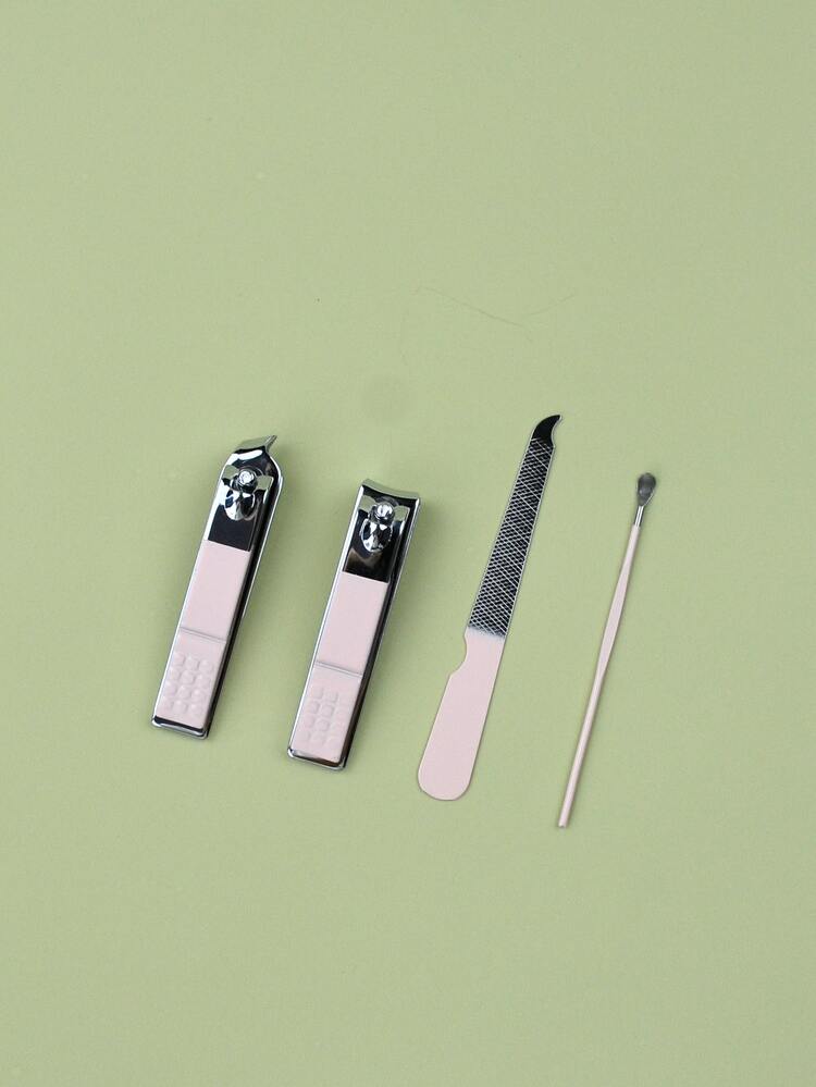 4入組不銹鋼美甲套裝附收納袋 - 粉色 - 查看 6
