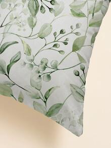 1入組葉子圖案靠墊套無填充物現代布藝裝飾抱枕套適合家用 - 彩色 - 查看 2