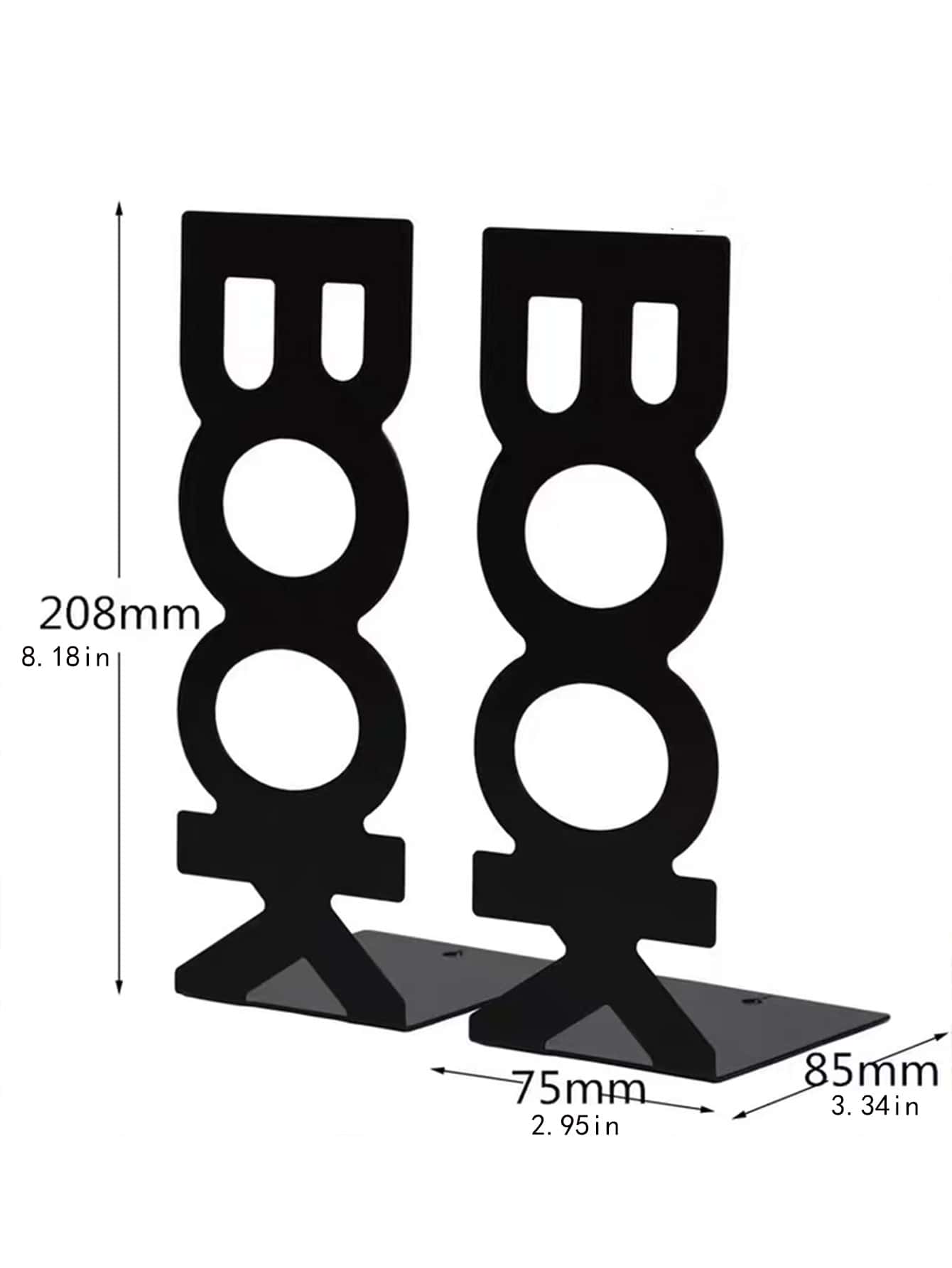 2入組金屬字母書立 - 黑與白 - 查看 3