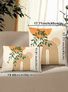 1入組樹葉印花靠墊套不附帶墊芯 - 彩色 - 查看 6