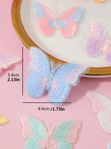 10 Cái/bộ Polyester May Miếng Dán Thêu Hình Con Bướm Tự Làm Phụ Kiện Quần Áo - Nhiều màu - Xem 2