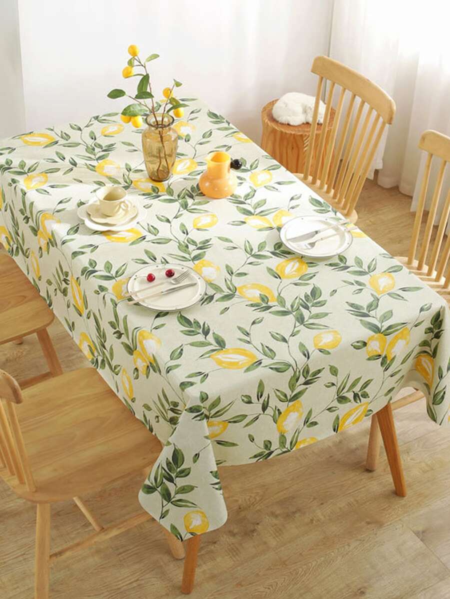 1入組PVC桌布北歐檸檬圖案家用防水長方形桌布 - 彩色 - 查看 1