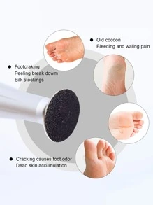 hytoos 100入組帶圓盤可更換砂紙25毫米修腳砂紙指甲鑽頭配件沙龍腳老繭工具 - 黑色 - 查看 2