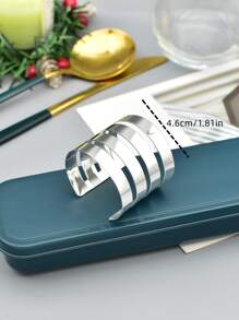 6pcs Hollow Out Napkin Ring - Silver - View 4