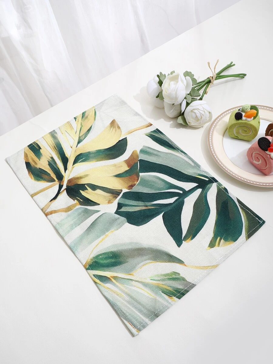 1pc Thảm trải sàn họa tiết lá nhiệt đới - Nhiều màu - Xem 1