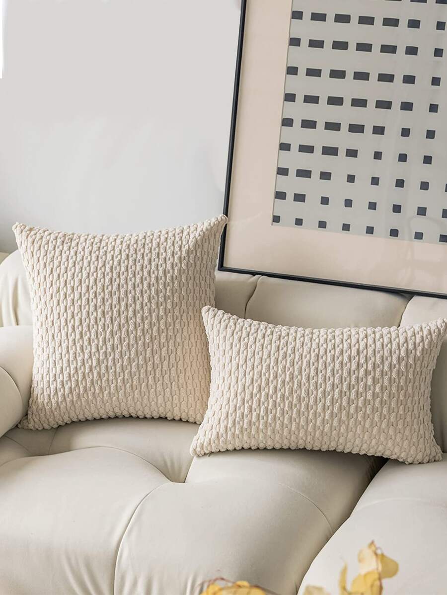 1 Đồng Bằng Trang Trí Vỏ Gối, Vải Búi Trang Trí Đệm Cho Phòng Khách, Trang Trí Nhà Cửa - Màu be - Xem 1